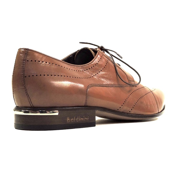 BALDININI ?? MEN\'S SOFT BROWN LEATHER COMFORT DRESS OXFORD SHOES main image 6
